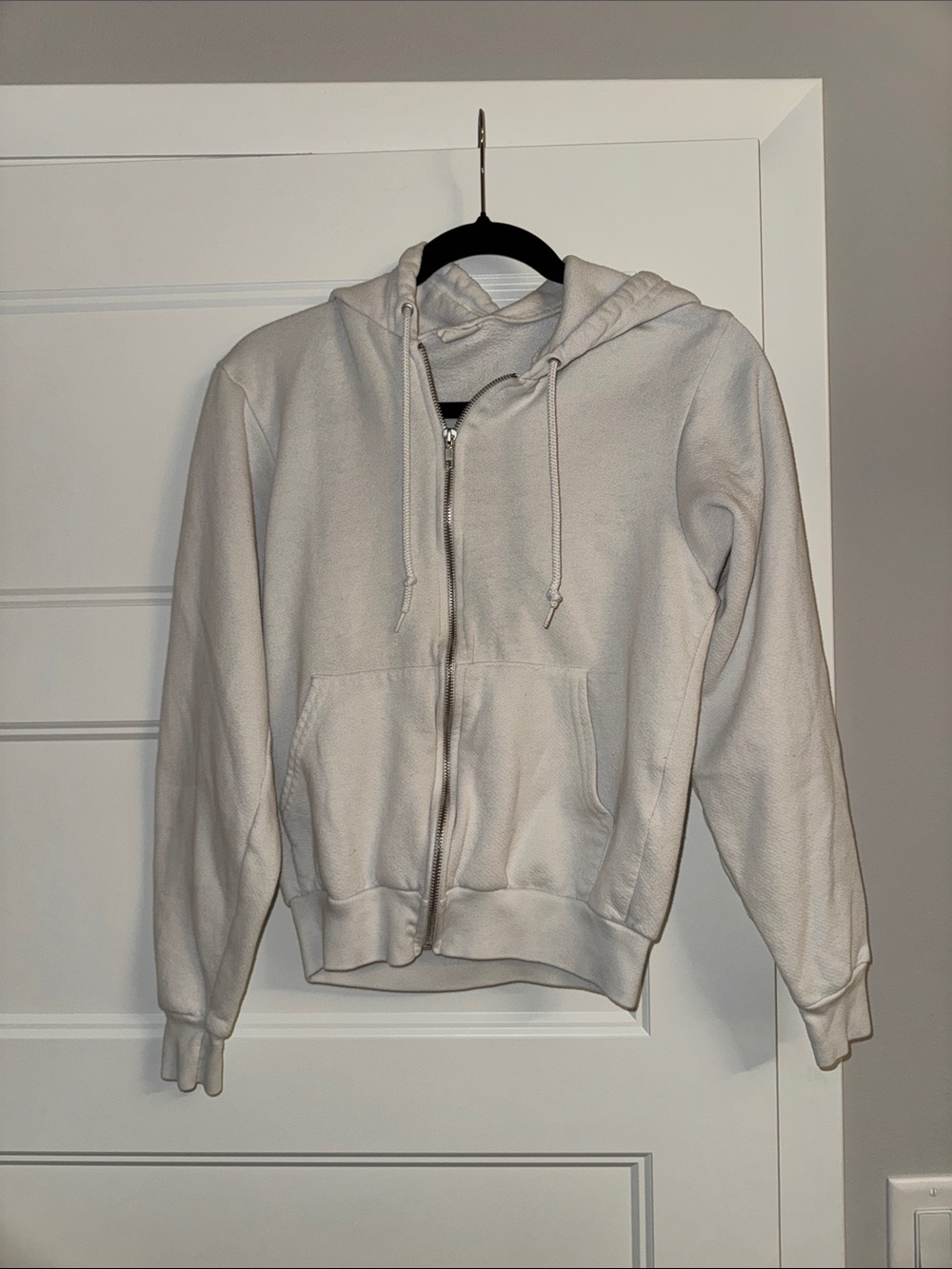 American Apparel  White Zip-Up Hoody
